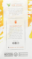 Good Earth Tea Co tea cup with steam showing warm, comforting aroma.