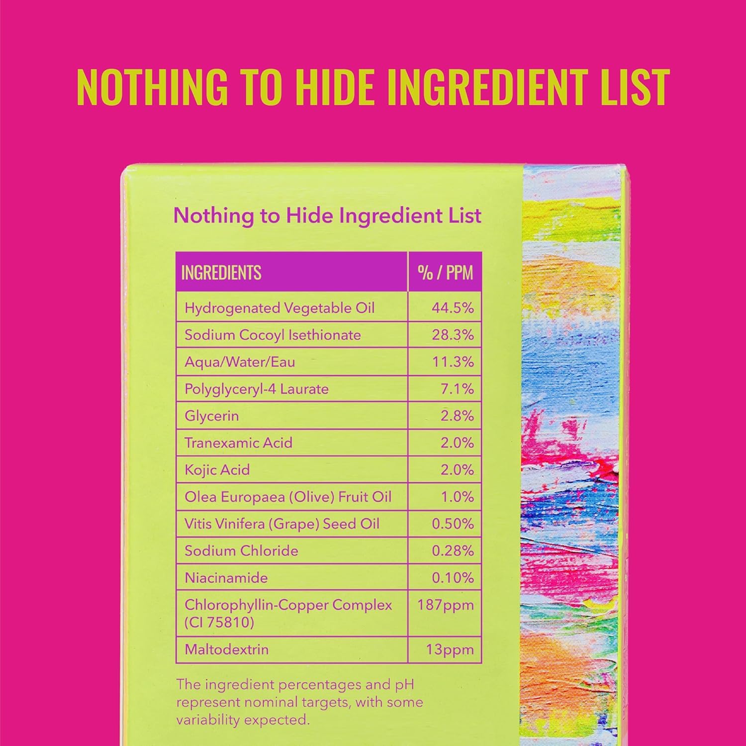Good Molecules Brightening Dark Spots Bar label highlights tranexamic and kojic acids
