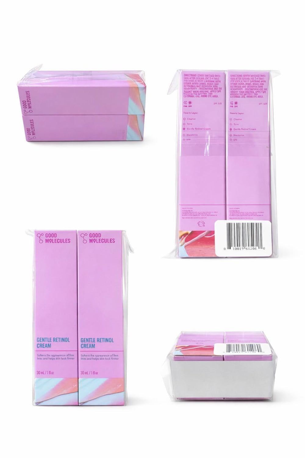 Good Molecules Gentle Retinol Cream 30 ml Pack 2 in-hand view suggests portable use.