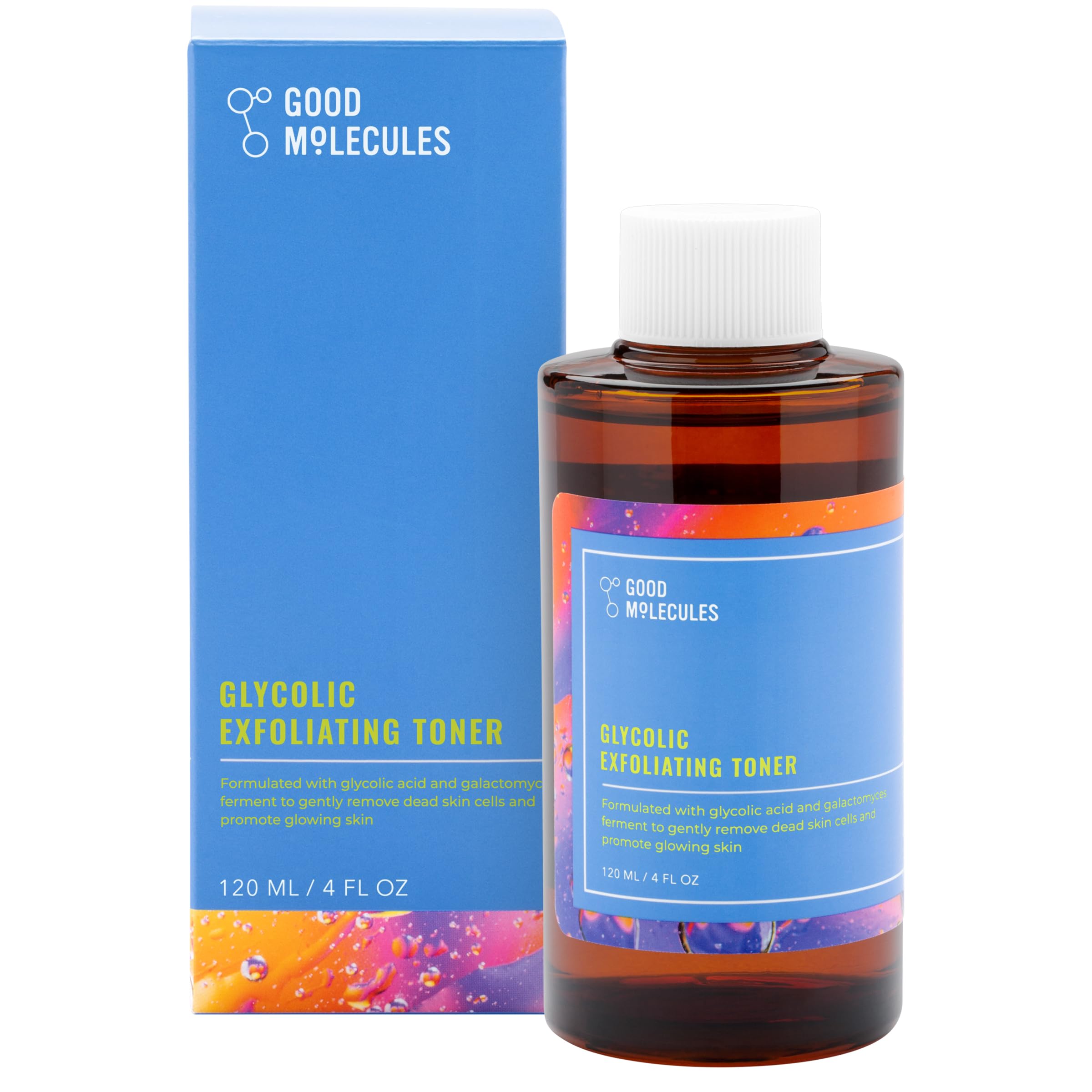 Good Molecules Glycolic Exfoliating Toner bottle showing clear formula for brighter skin