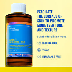 Good Molecules Glycolic Exfoliating Toner cotton pad applying product for gentle daily exfoliation
