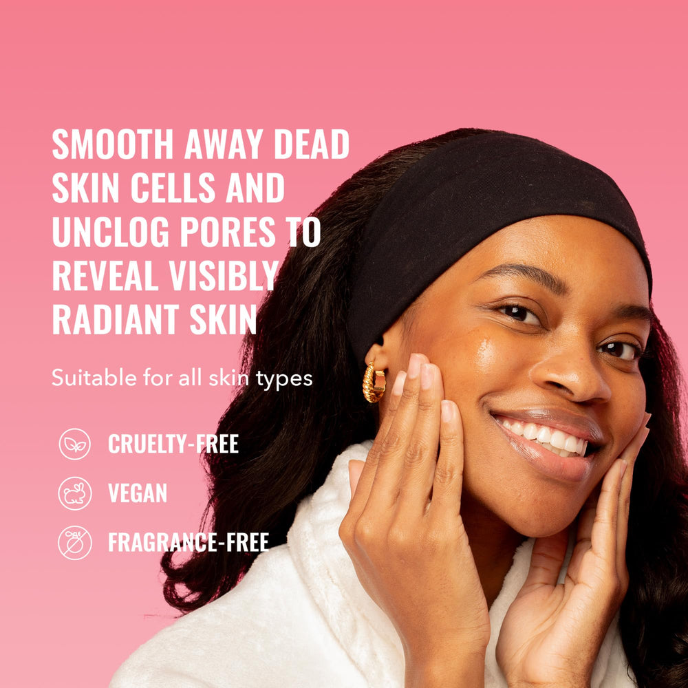 Good Molecules Overnight Exfoliating Treatment texture close-up suggests smoother skin.