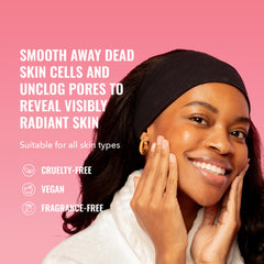 Good Molecules Overnight Exfoliating Treatment texture close-up suggests smoother skin.