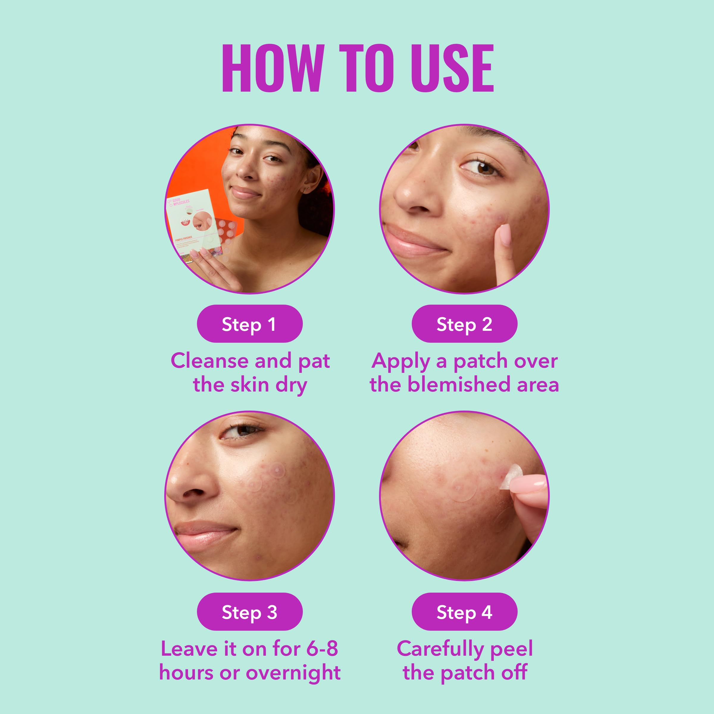 Patch worn overnight for blemish care