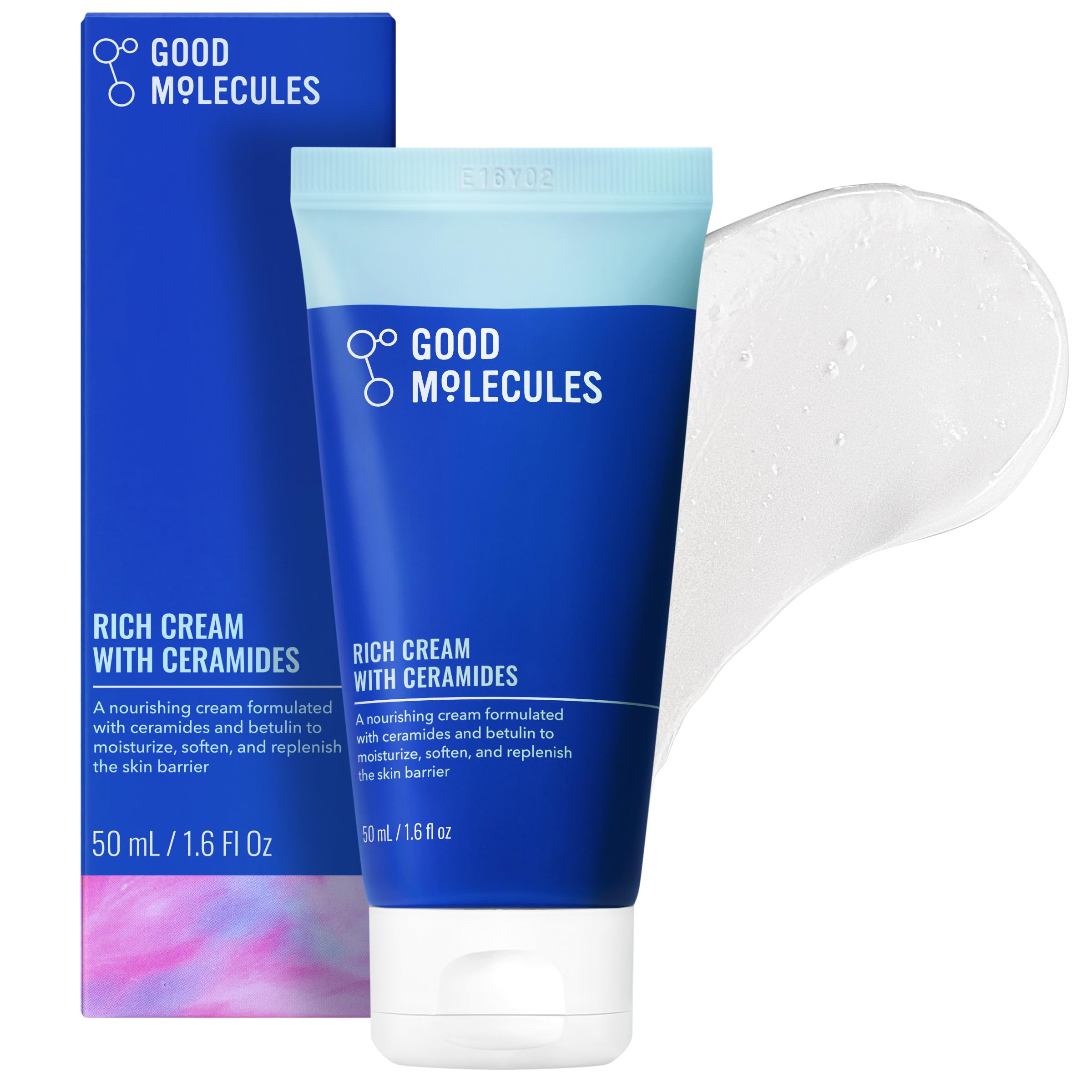 Good Molecules Rich Cream ceramides bottle closeup for barrier support and hydration