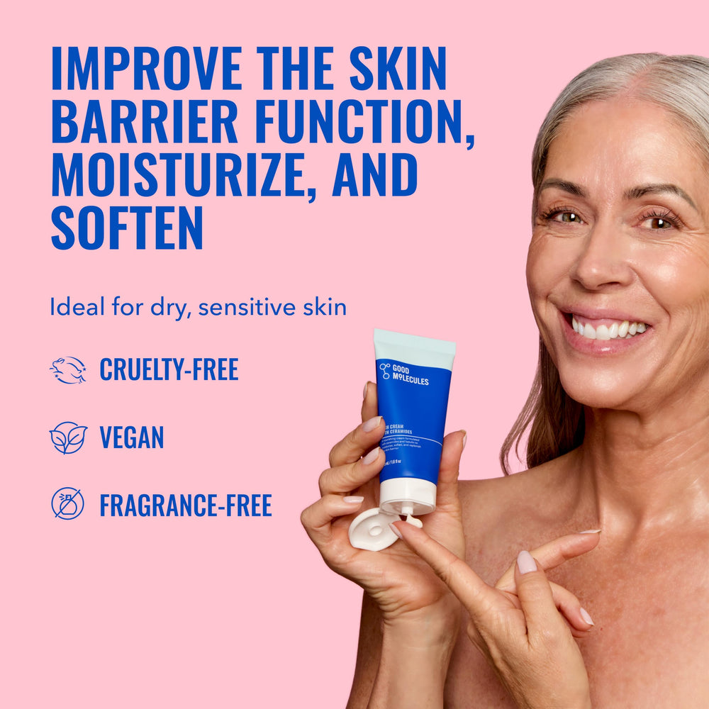 Good Molecules Rich Cream texture swirl illustrating rich, breathable hydration for dry skin