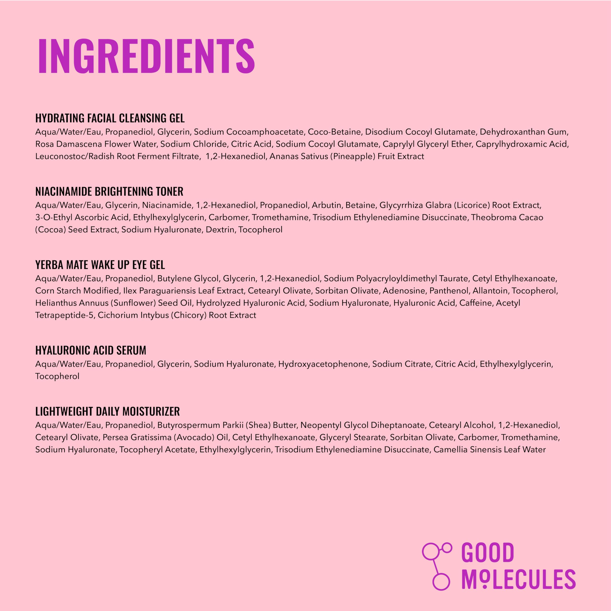 Morning and evening routine use by Good Molecules for daily care