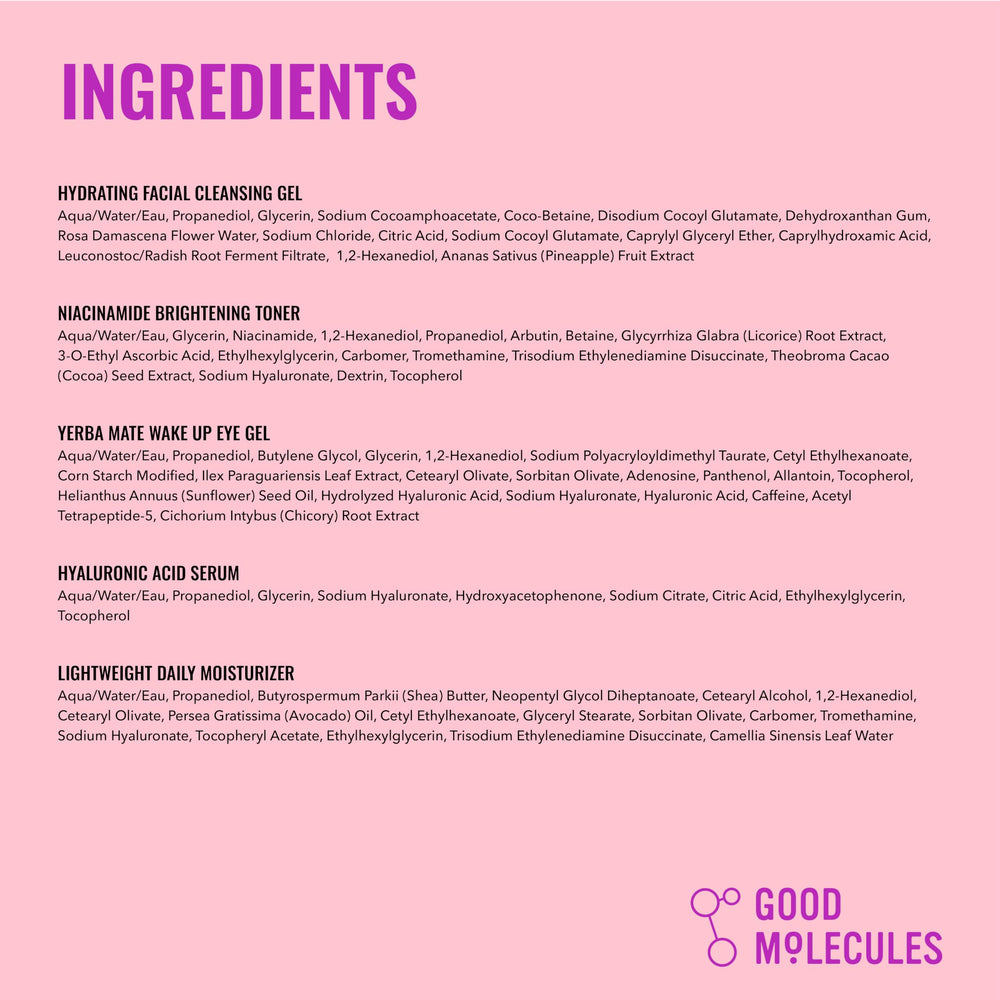 Morning and evening routine use by Good Molecules for daily care