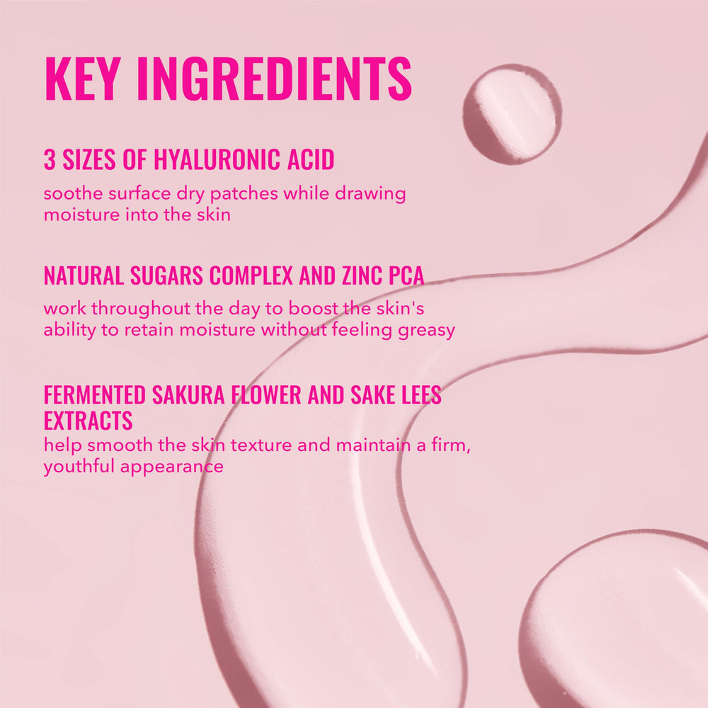 Texture detail of the lightweight, non-greasy Sakura essence on skin.