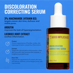 Good Molecules Discoloration Correcting Serum application dropper; absorbs quickly.