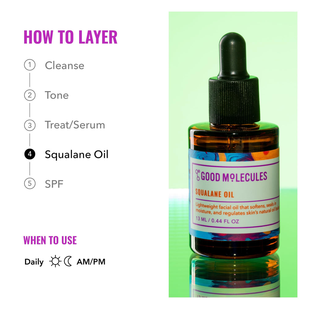 Good Molecules Squalane Oil used on nails for nourished tips.