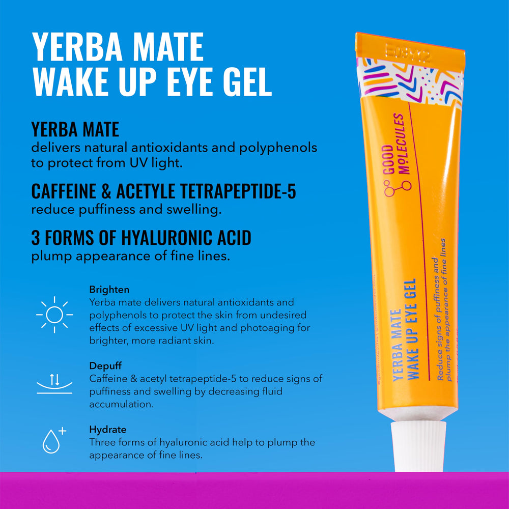 Good Molecules Yerba Mate Wake Up Eye Gel tube revitalizing under-eye area with cooling sensation