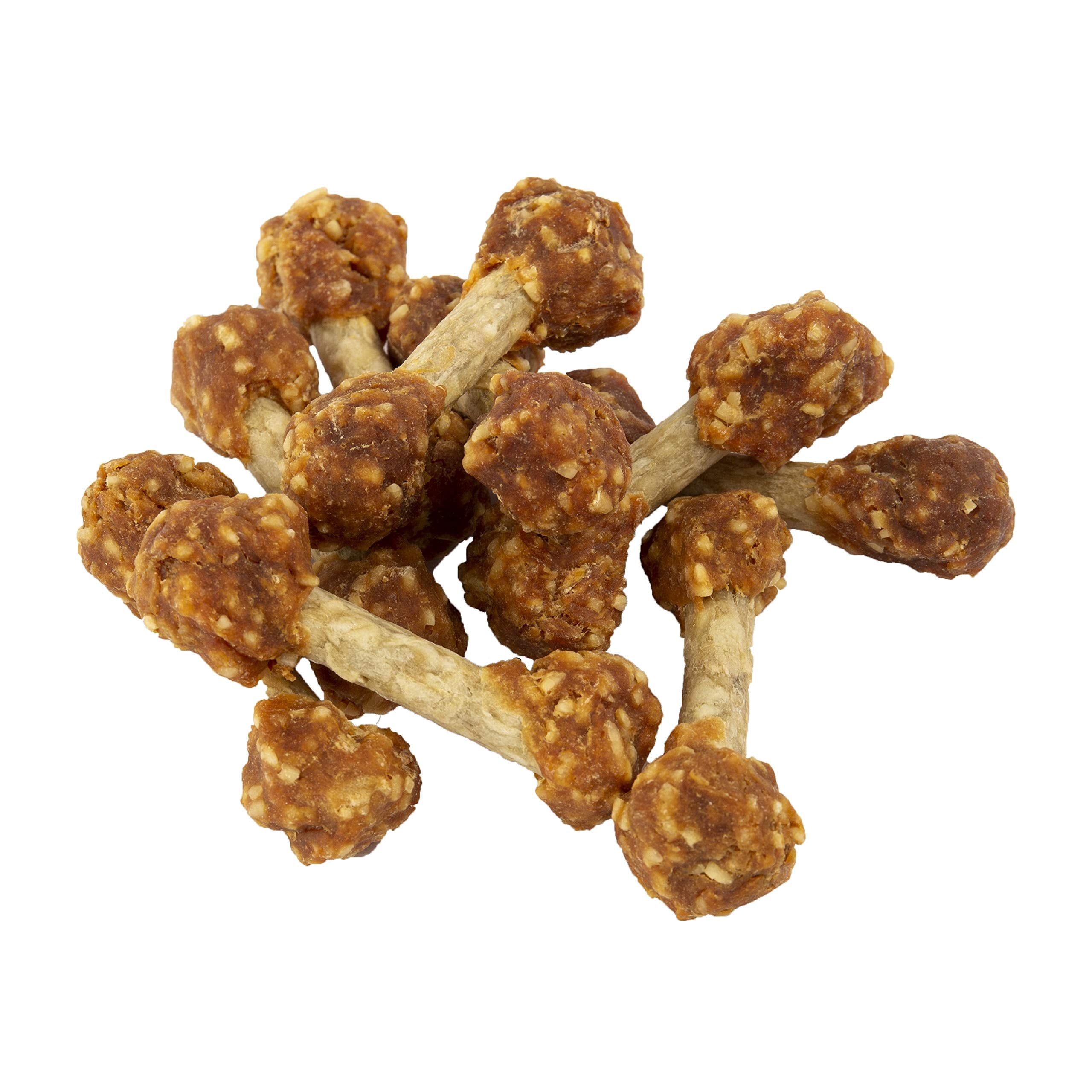 GOOD 'N' FUN dumbbells beef-hide detail highlighting durable chew