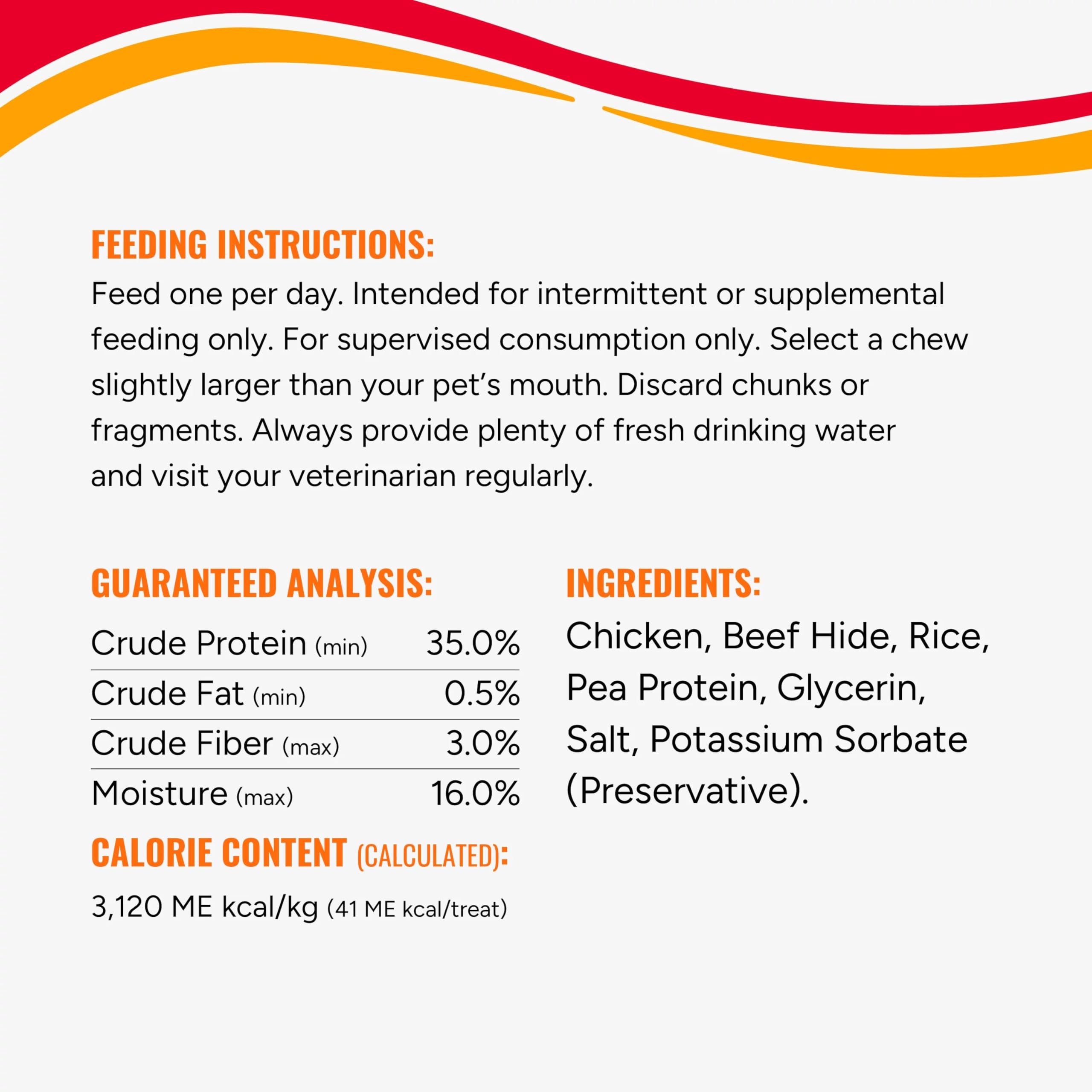 GOOD 'N' FUN chicken-dumbbells ingredients label close-up
