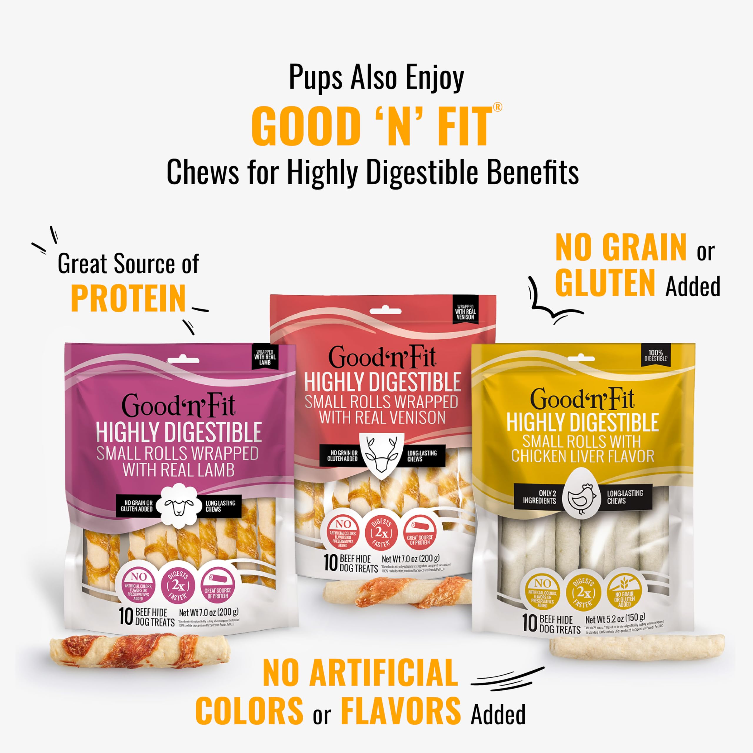GOOD N FUN dental-action chew close-up, potential tartar-friendly use.