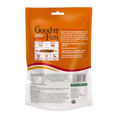 GOOD 'N' FUN beef-hide chews close-up showing durable texture for extended chewing.
