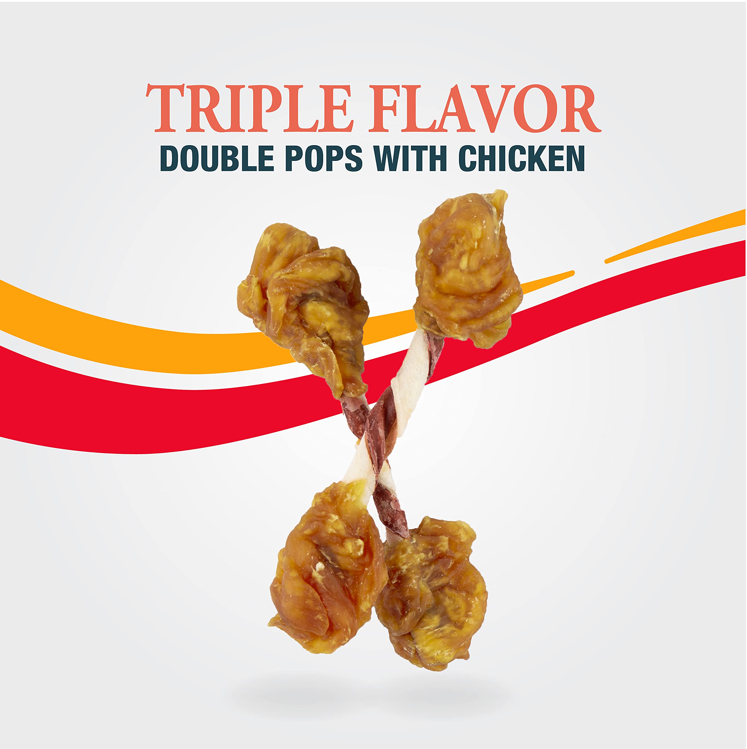 GOOD 'N' FUN Triple Flavor Double Pops dumbbell-detail chew end close-up.