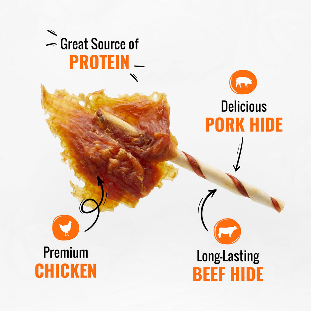 GOOD 'N' FUN Triple Flavor Wings beef hide long-lasting chew action portrait