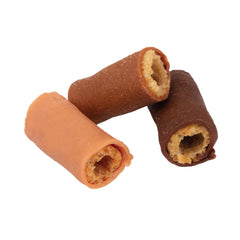 Good N Tasty soft-crunchy beef rolls close-up, protein-rich snack.