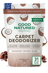 Good Natured Brand carpet deodorizer powder neutralizes strong pet odors for a fresher home.