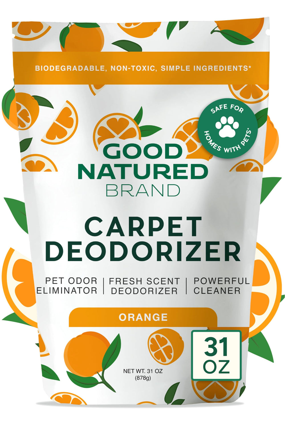 Good Natured Brand carpet deodorizer powder for deep odors and lasting freshness.