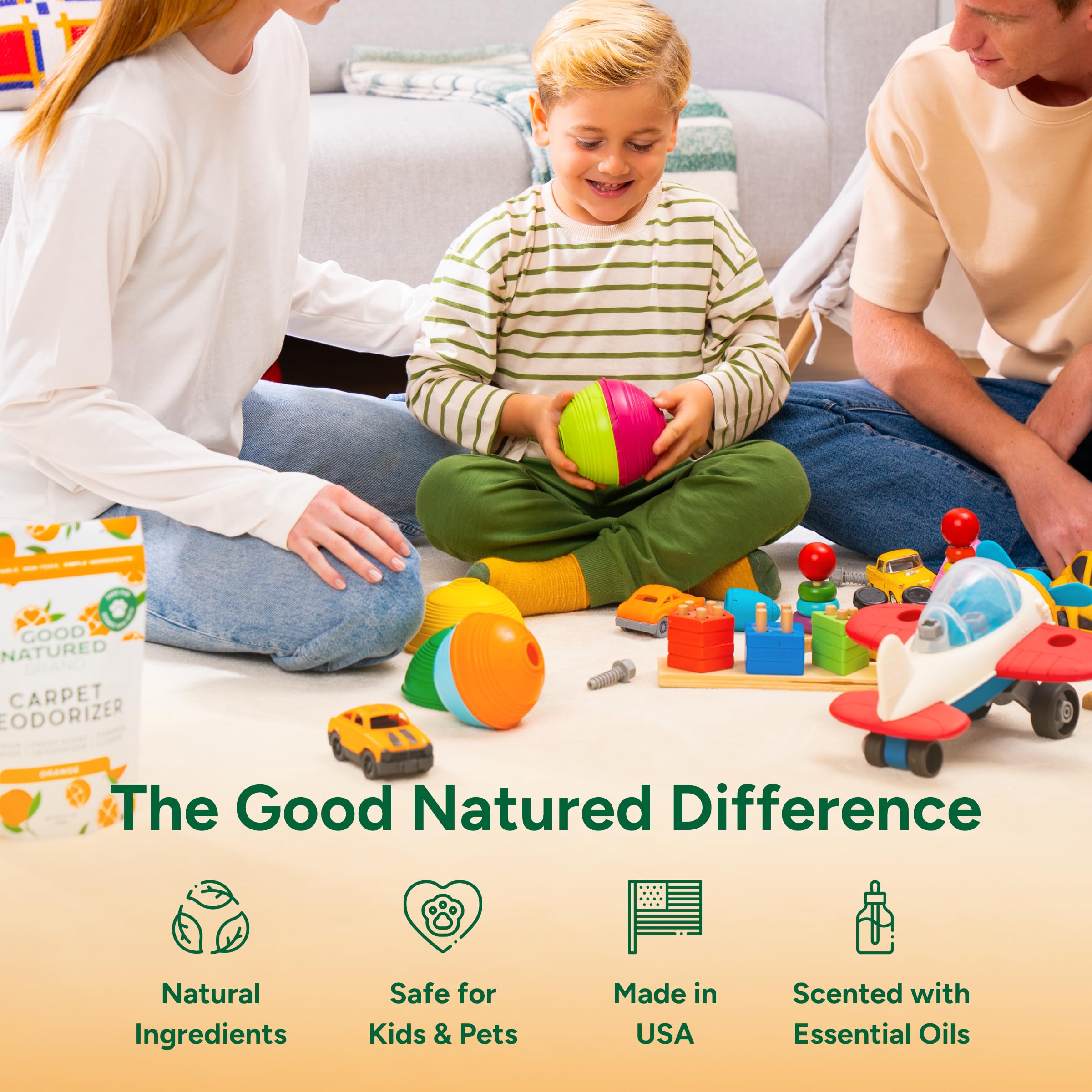 Good Natured Brand long-lasting freshness that keeps living areas smelling clean.