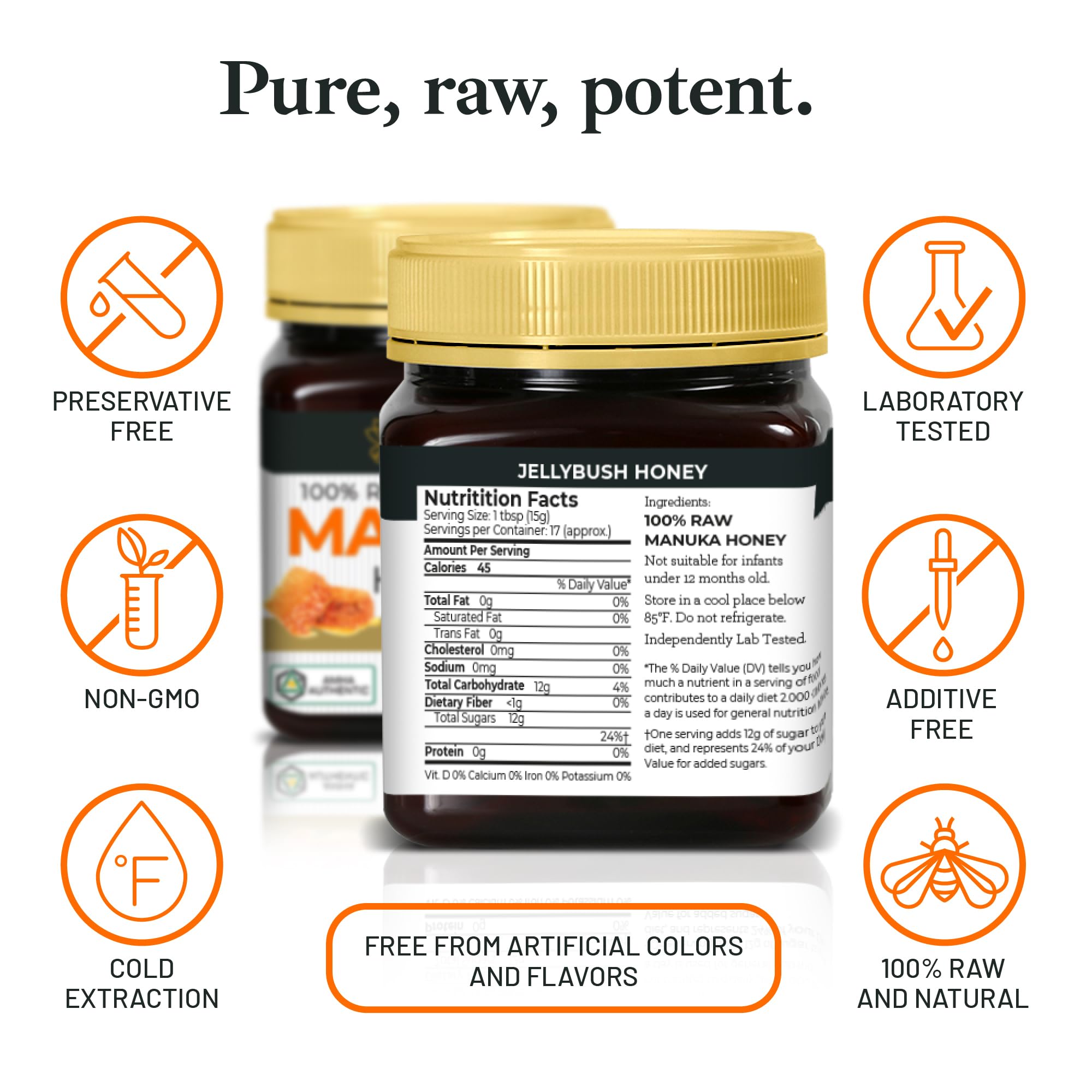 Good Natured Manuka Honey pours with golden stream, ideal for tea and toast