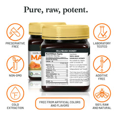 Good Natured Manuka Honey pours with golden stream, ideal for tea and toast