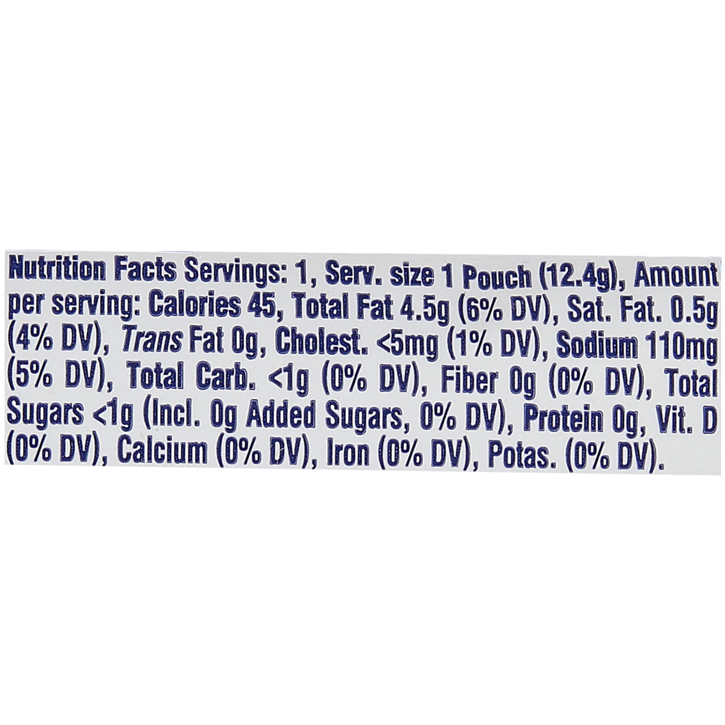 Closeup of Kraft Ranch packet showing creamy texture and rich flavor