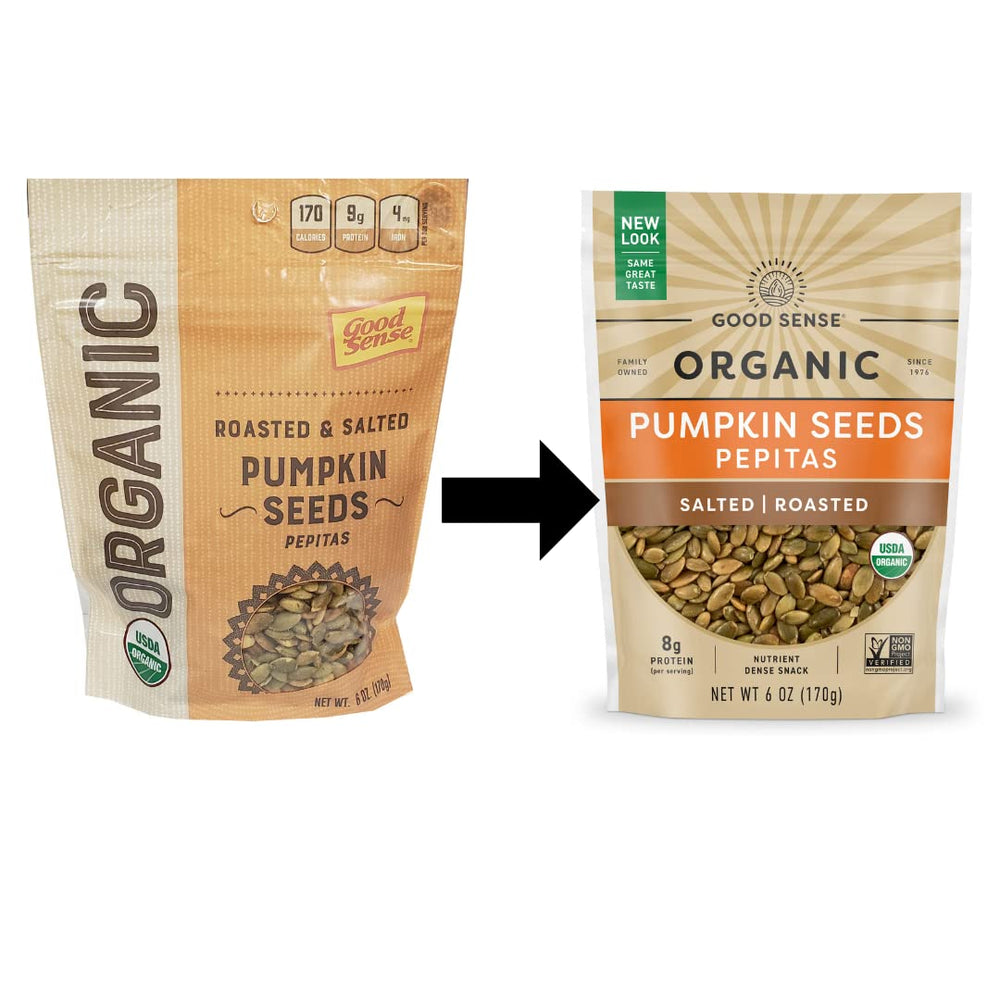 Good Sense pumpkin seeds used in baking add nutty flavor and moisture balance.