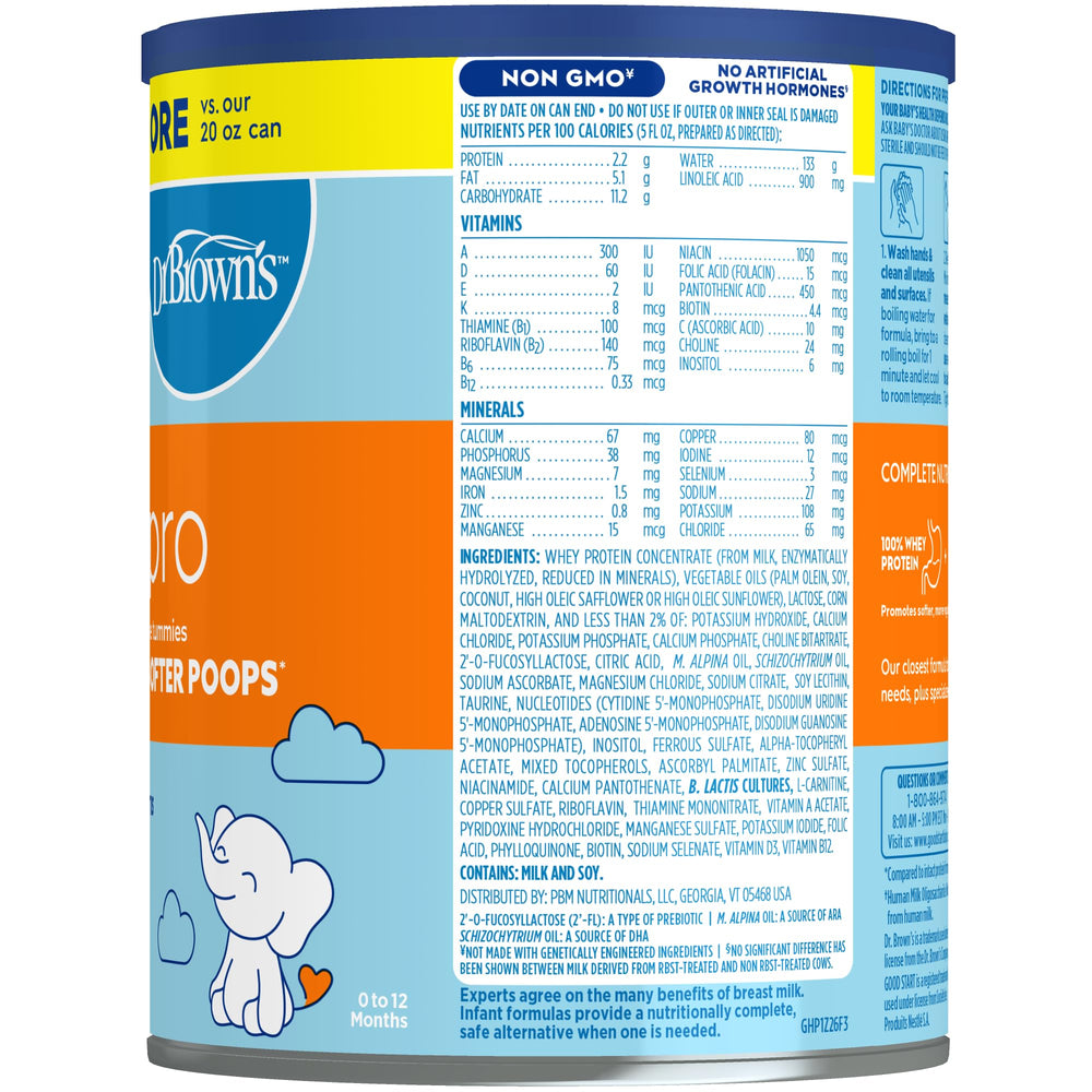 Good Start Gentle Pro allergen information note emphasizes lactose and milk ingredients.