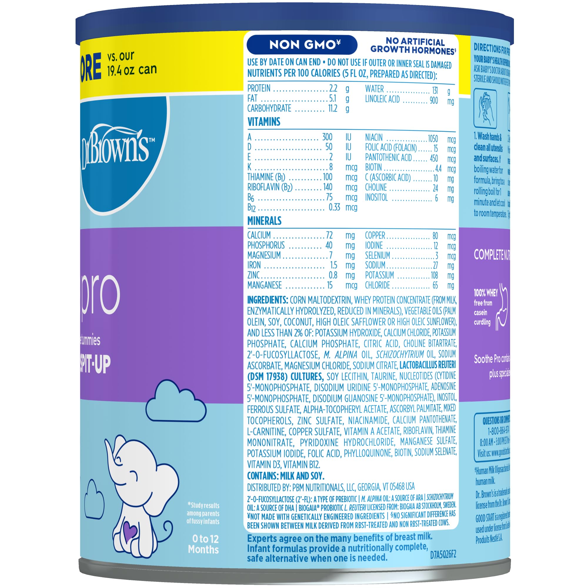Good Start Soothe Pro label highlights 2-o-fucosyllactose on the nutrition panel.