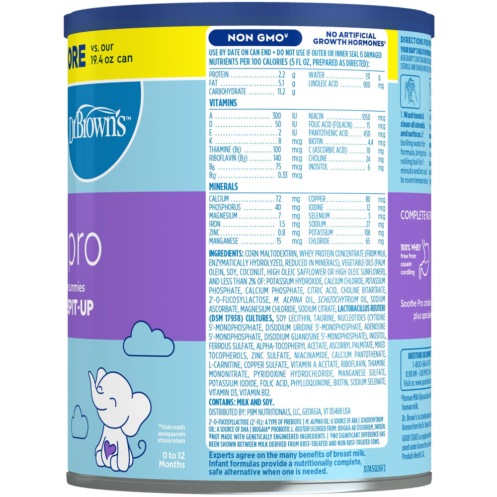 Good Start Soothe Pro label highlights 2-o-fucosyllactose on the nutrition panel.