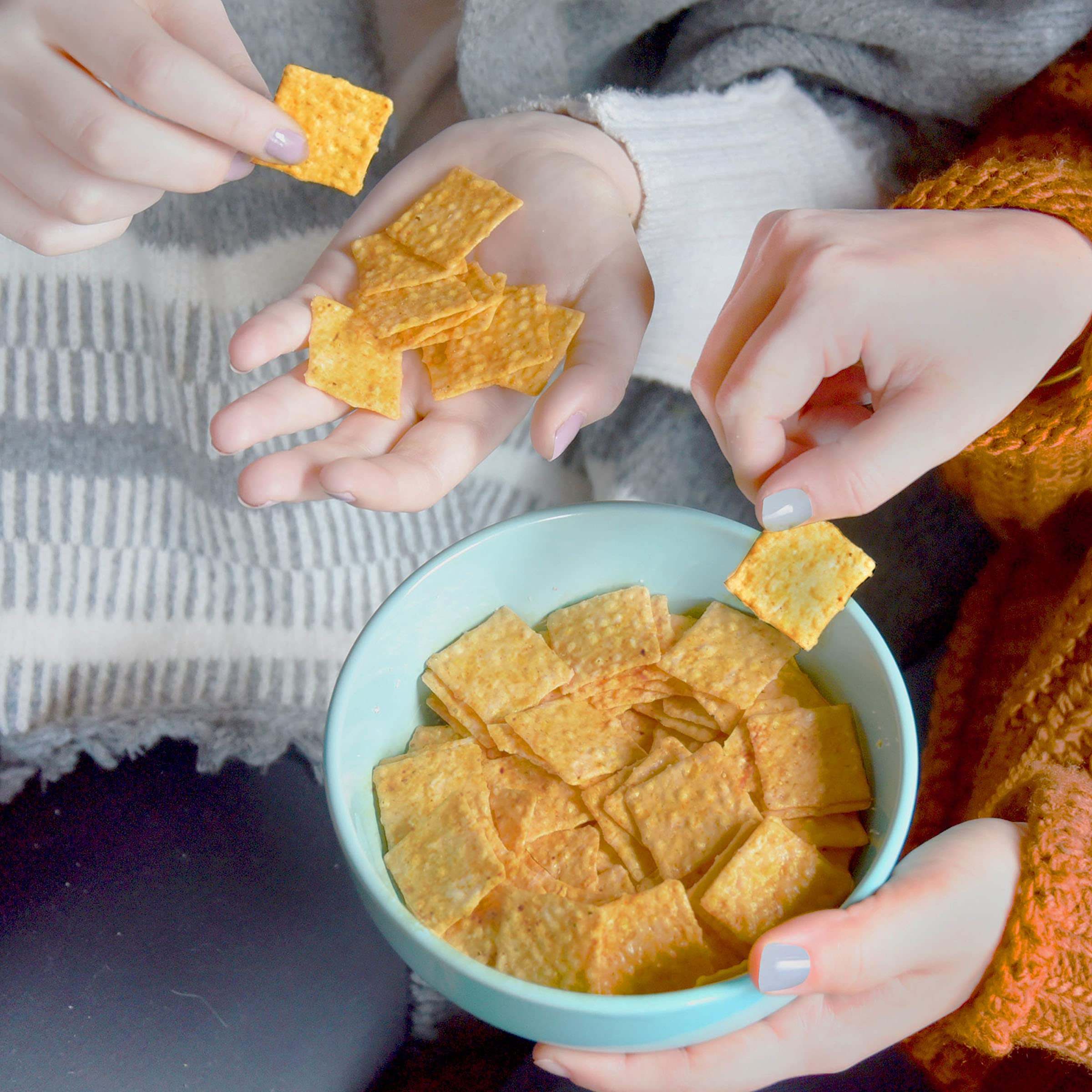 Thin square Good Thins crackers with delicate crispness