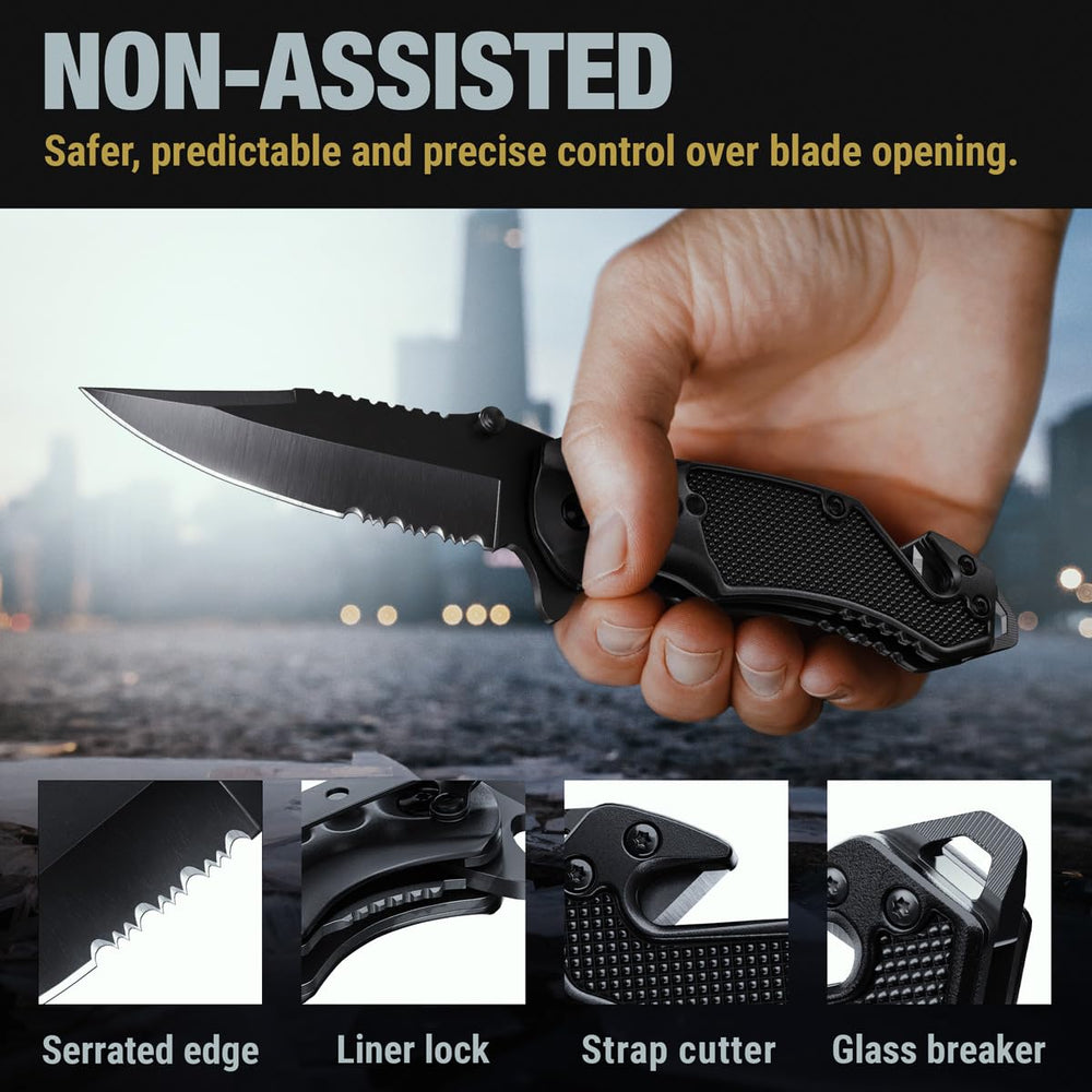 GOOD WORKER knife with pocket clip for convenient carry