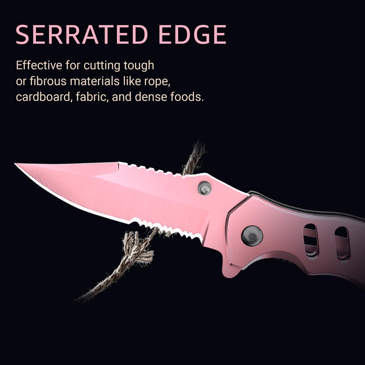 GOOD WORKER pink pocket knife 2.68-inch blade for precise cuts.