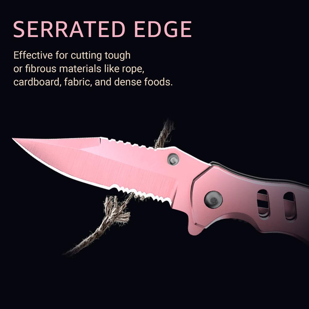 GOOD WORKER pink pocket knife 2.68-inch blade for precise cuts.