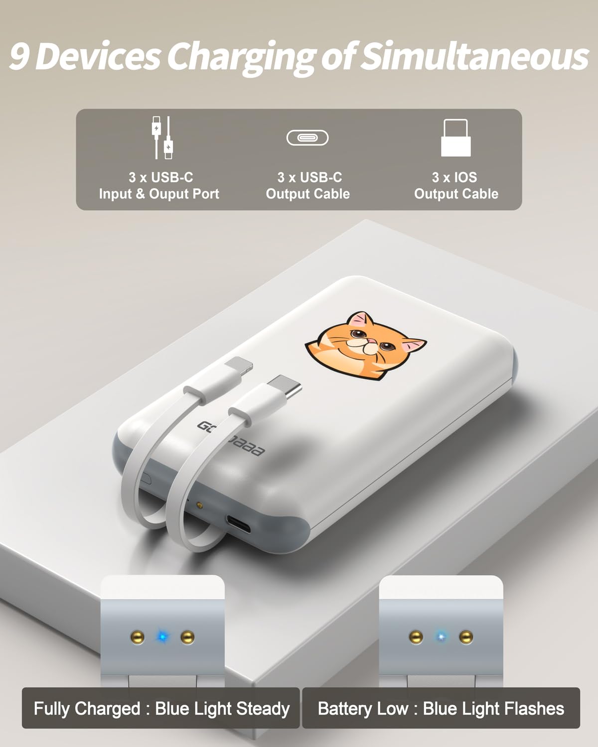 GOODaaa nine-sticker collection personalizes each power bank for easy identification.
