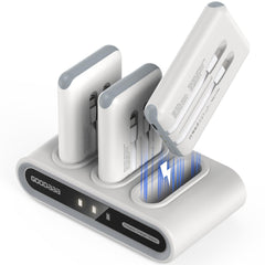GOODaaa portable charger 3-pack with dock powers multiple devices on the go.
