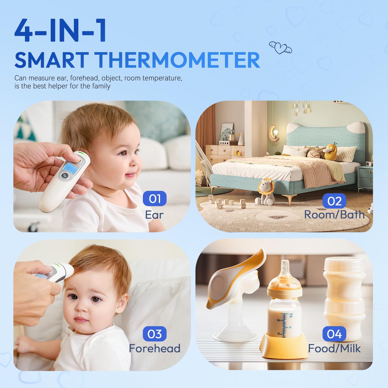 GoodBaby thermometer with Celsius and Fahrenheit toggle for versatile use