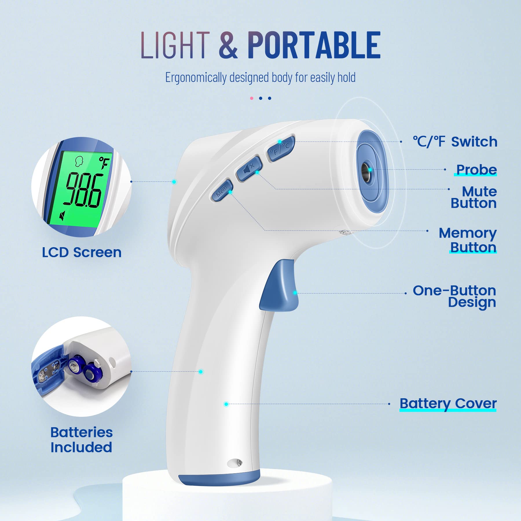 GoodBaby forehead thermometer fever color indicators aid rapid assessment at a glance.