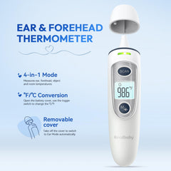GoodBaby infrared thermometer showing seamless ear and forehead modes