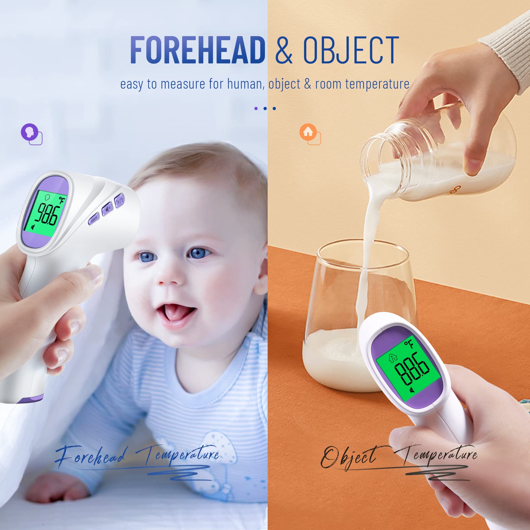 GoodBaby No-Touch Thermometer used by adult for fast readings