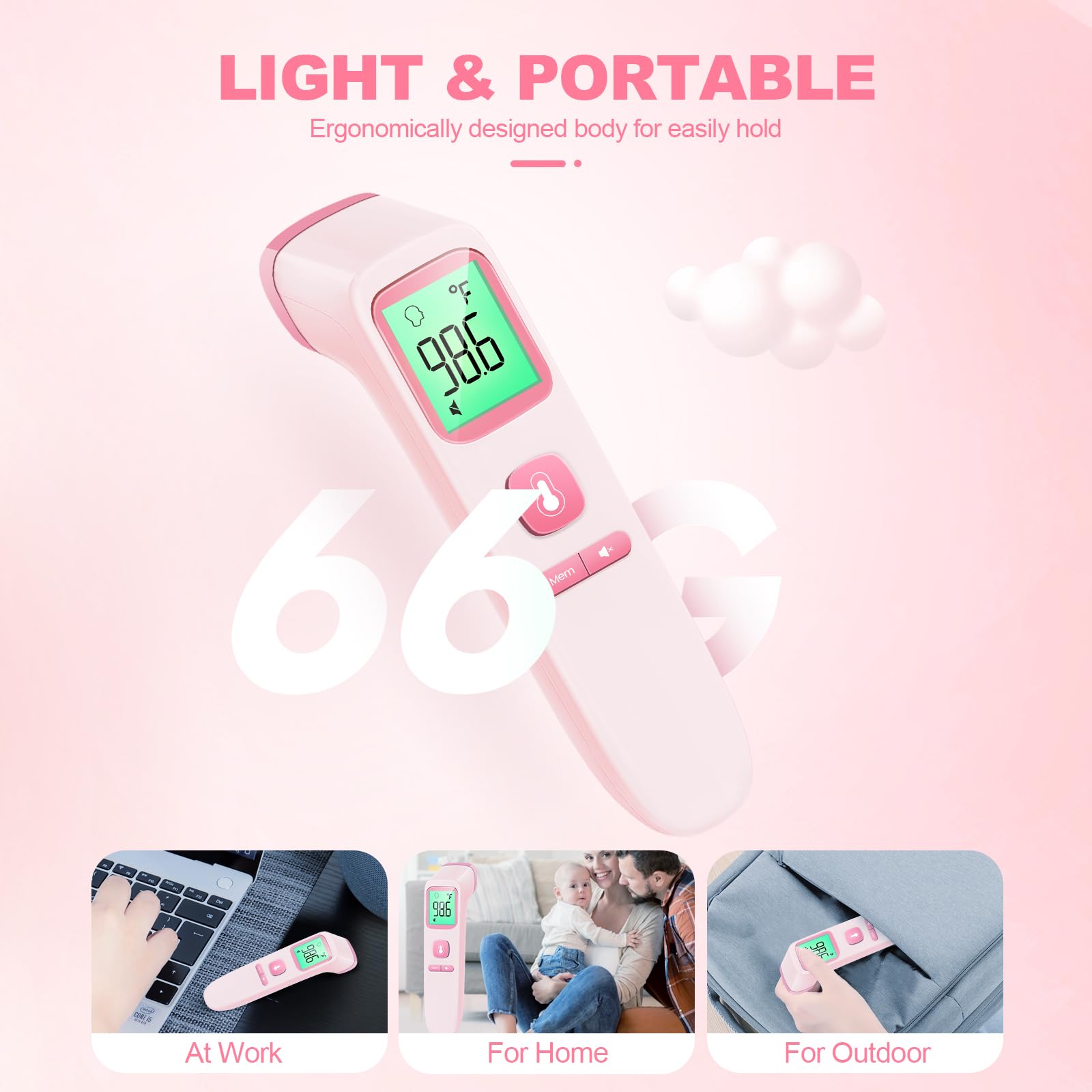 GoodBaby thermometer displays Celsius and Fahrenheit for intuitive temperature readings.