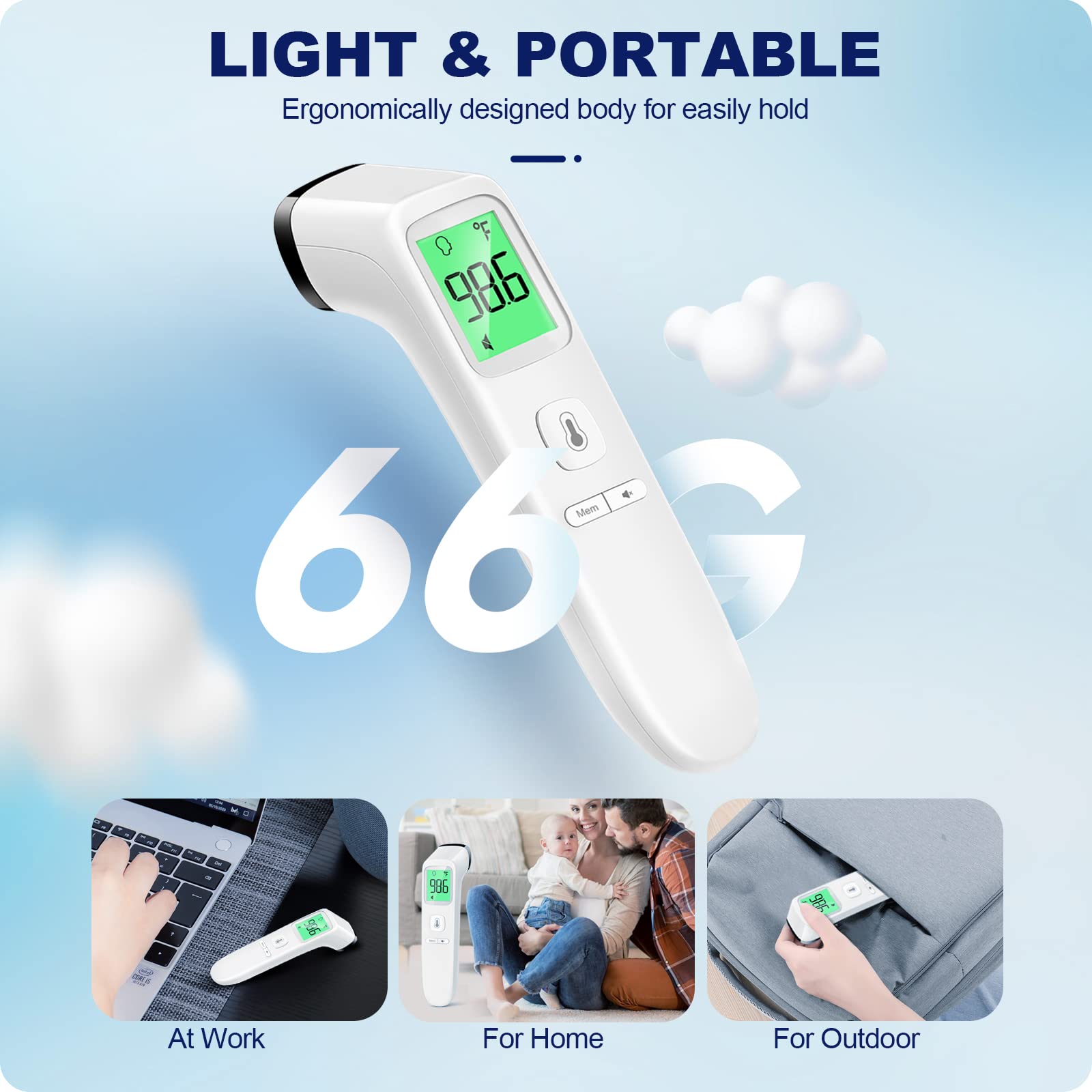 GoodBaby No-Touch Thermometer pediatric-friendly design supports family use.