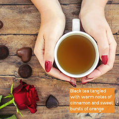 Good Earth Tea Co. Sweet & Spicy features orange peel for bright, fruity aroma.