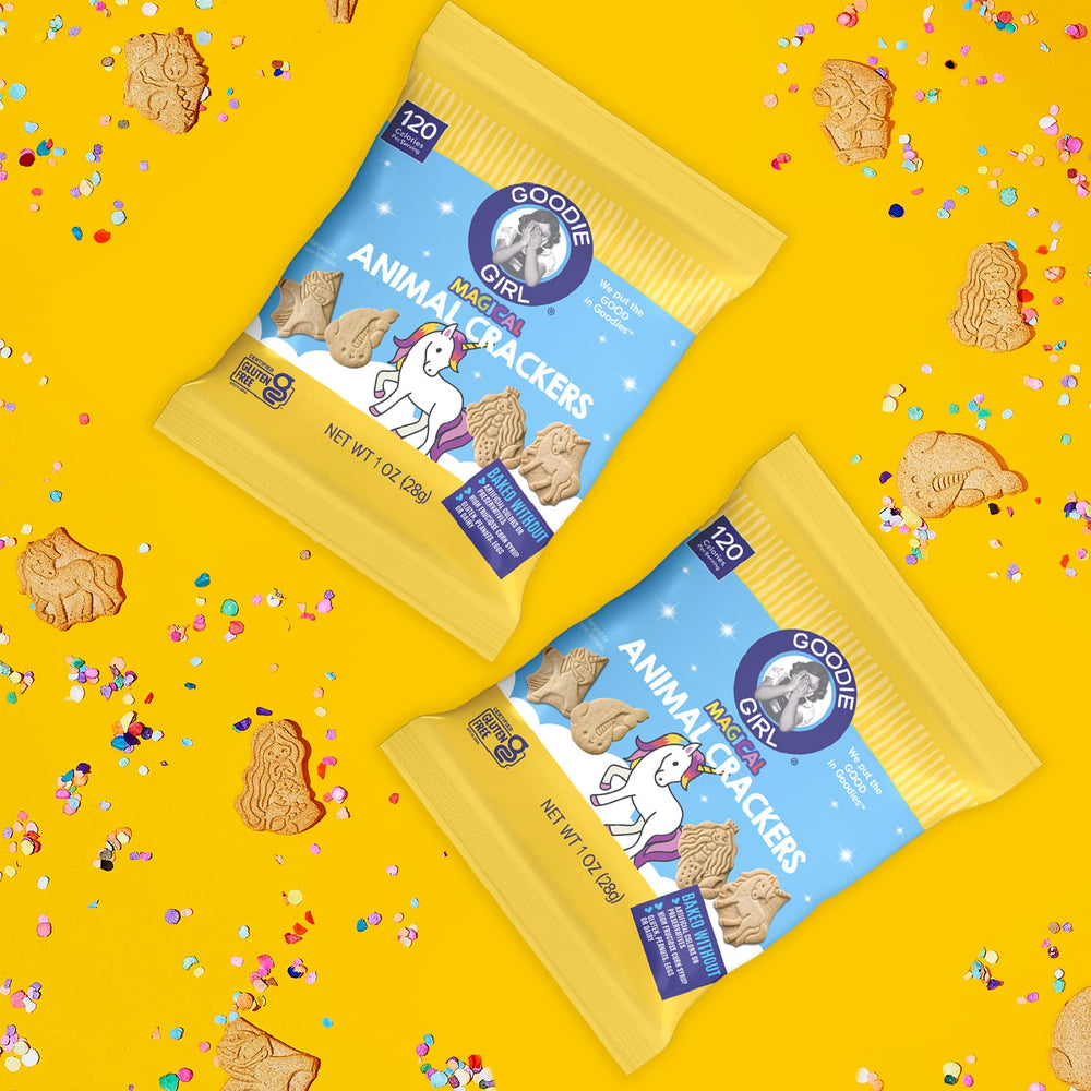 Goodie Girl Magical Animal Crackers 10 snack packs, easy to portion for travel.