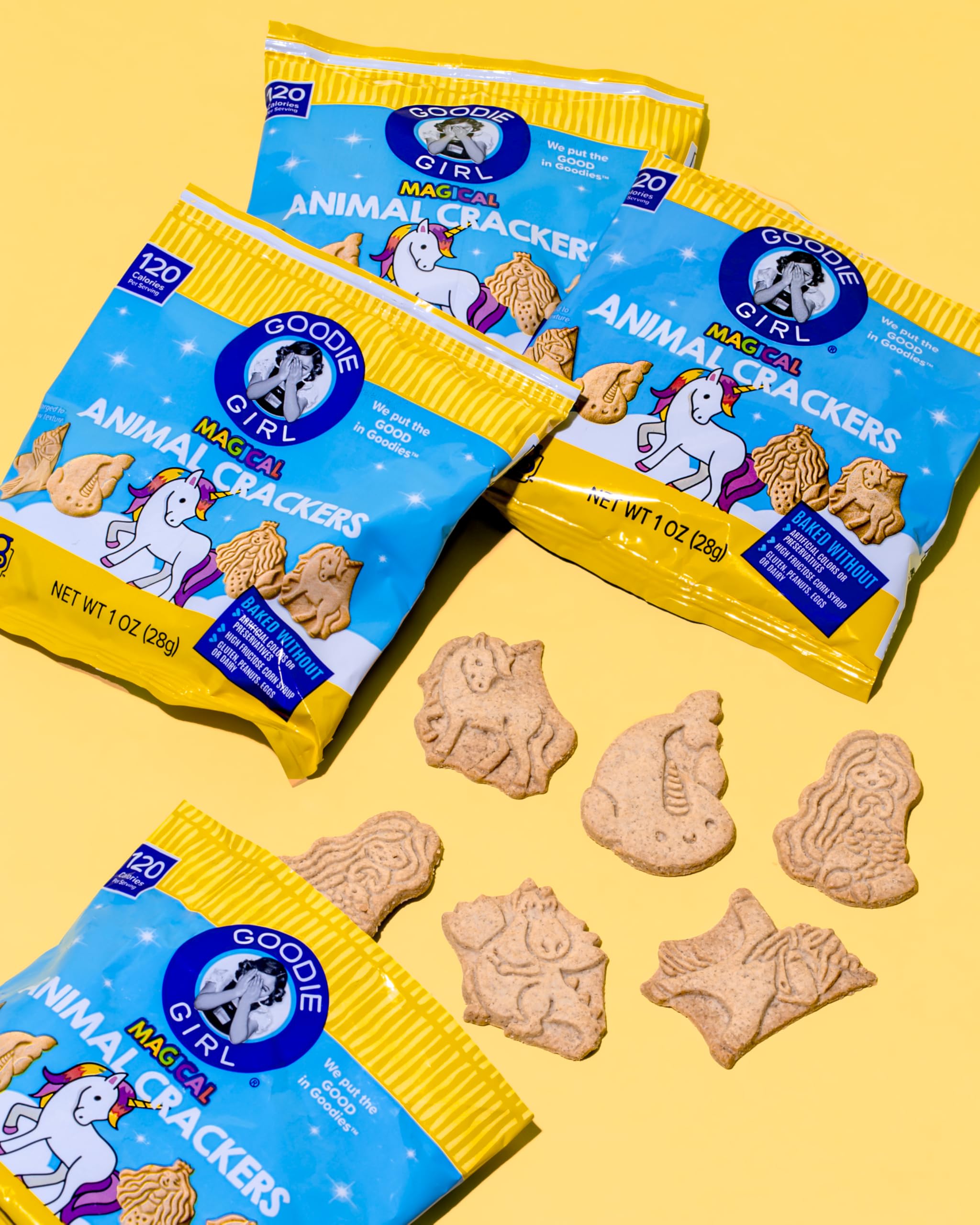 Goodie Girl Magical Animal Crackers no dairy or eggs, allergy-friendly snack.