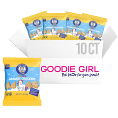 Goodie Girl Magical Animal Crackers snack pack front, ideal gluten-free treat for kids.