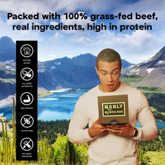 Goodland Farms jerky variety pack close-up shows smoky beef and turkey slices.